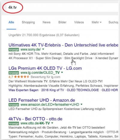 Seiten bei der Googlesuche ausschliessen