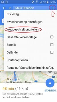 Wegbeschreibung teilen Google Maps Webbeschreibung teilen