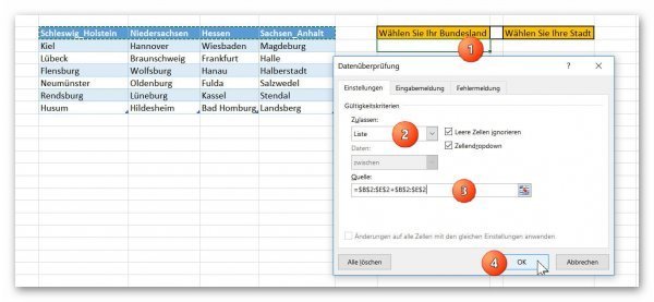Datenquelle in Excel festlegen