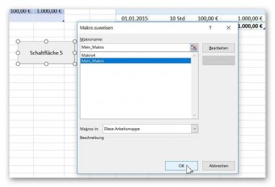 Makro_in_Excel2016_zuweisen Makro einer Schaltfläche in Excel zuweisen