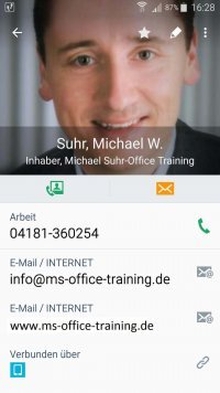 vCard in Smartphone öffnen