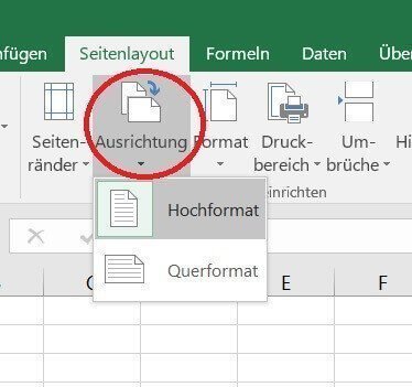 Excel Seite ausrichten