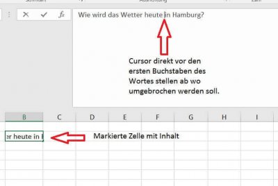Excel Cursor positionieren
