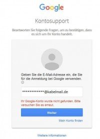 Google-Konto-Passwort-unbekannt