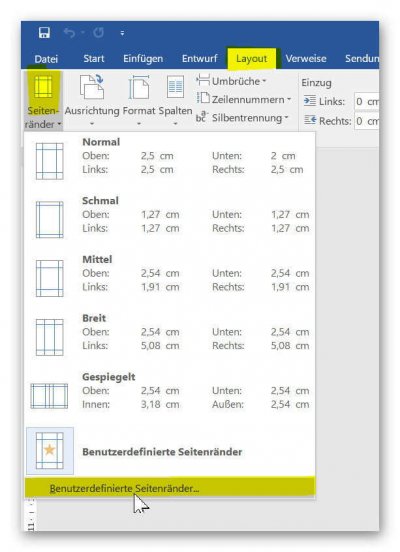 Word-Seitenlayout-anpassen