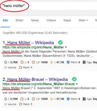 Zusammenhängende Begriffe richtig suchen