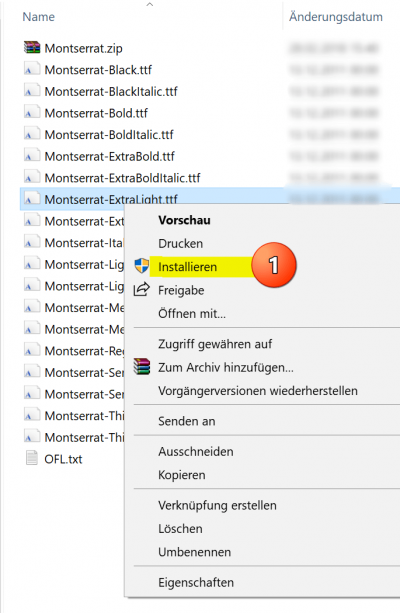 Google Fonts Schriftart installieren