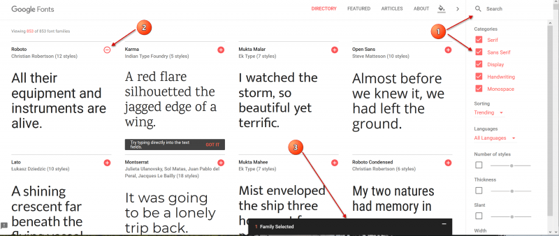 Google Fonts aufrufen