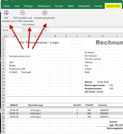 Excel als PDF speichern Excel als PDF speichern