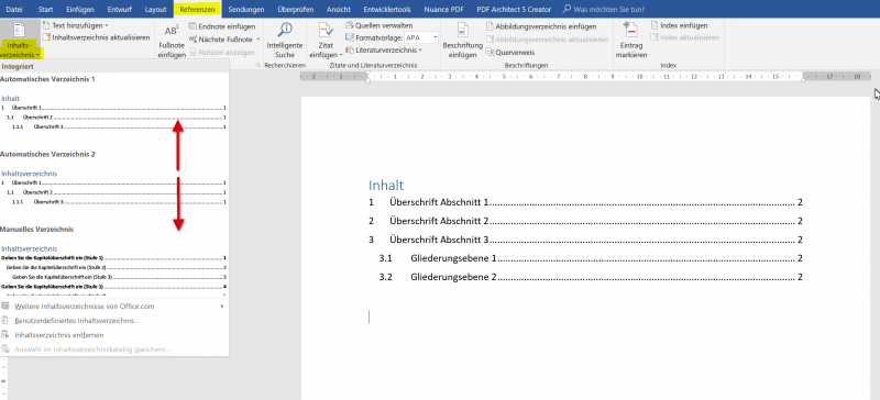 Inhaltsverzeichnis in Word einfügen Inhaltsverzeichnis in Word einfügen