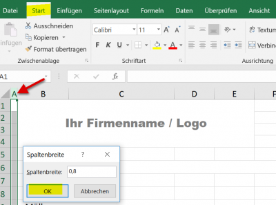 Spaltenbreite in Excel anpassen