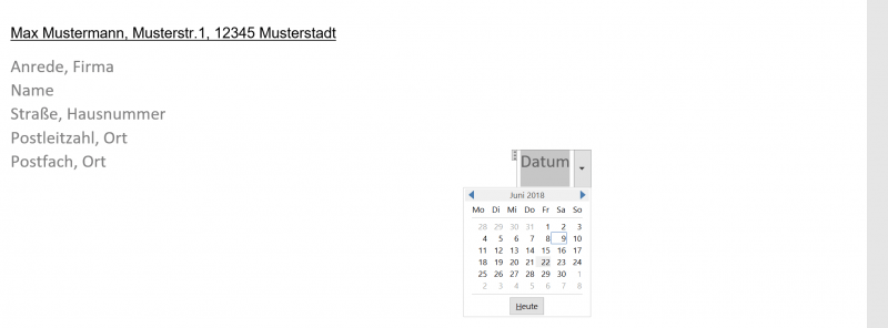 11. Datumsfeld in Word