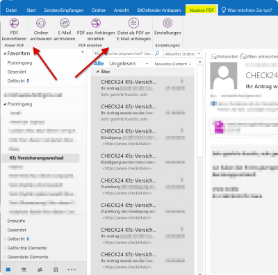 3. E-Mails mit Nuance Power PDF archivieren 3. E-Mails mit Nuance Power PDF archivieren