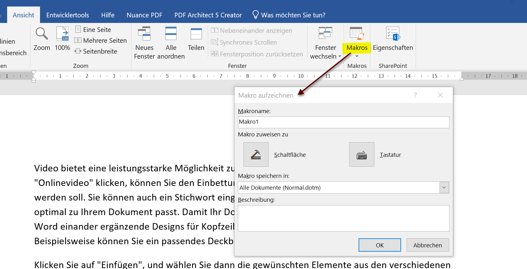 Word 2019 Makros