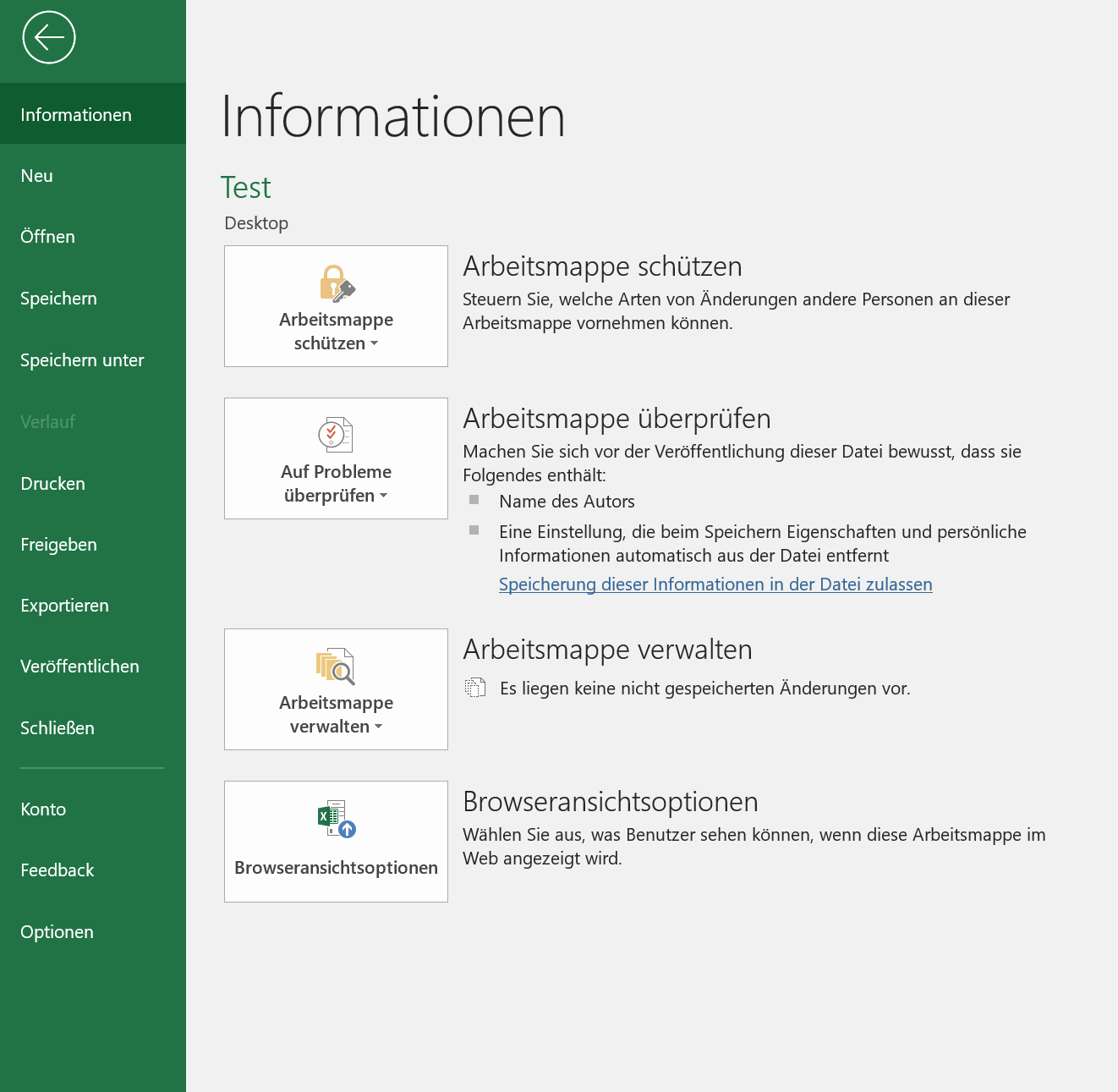 Excel 2019 Optionen - Ansicht 1