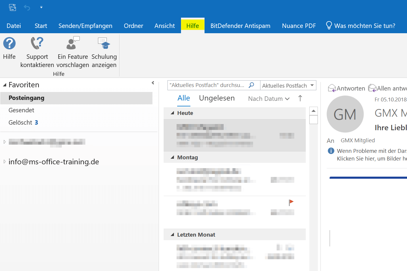 Outlook 2019 Ansicht 3