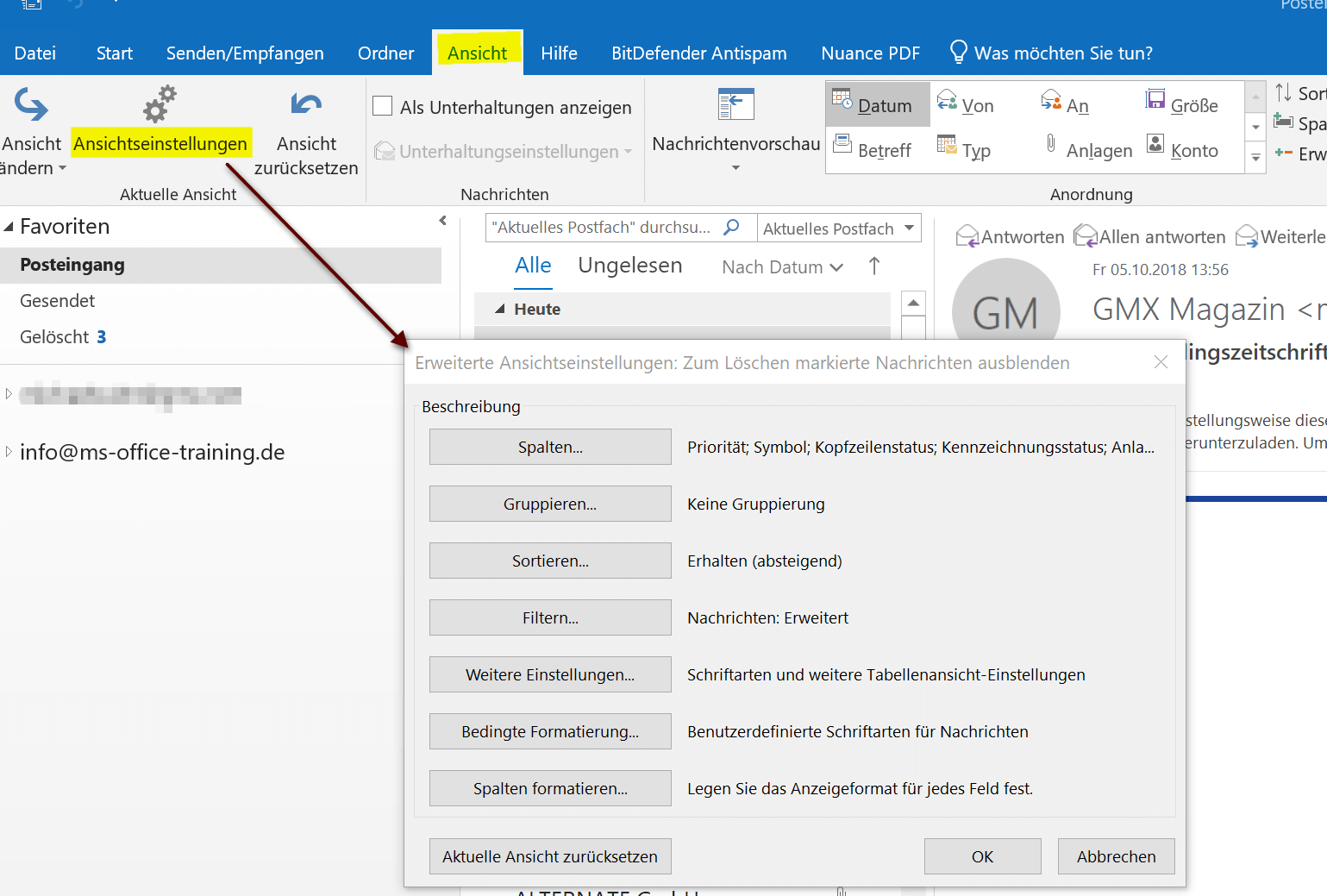 Outlook 2019 Ansicht 4