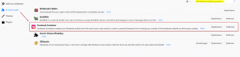 FB Container Addon Installation