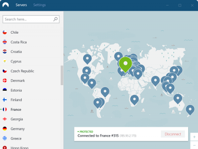 Nord VPN Serverauswahl