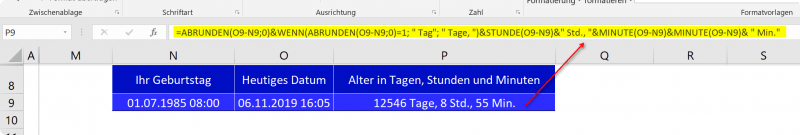 Mit Datum und Uhrzeit kombiniert in Excel rechnen