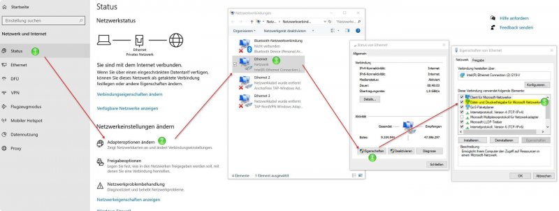 Adapteroptionen unter Windows 10 aendern