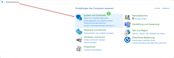 Windows 10 Systemsteuerung