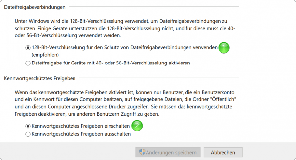 Dateifreigabe Windows 10