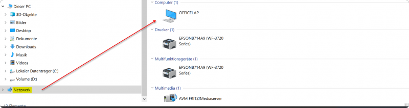 Netzwerkcomputer Windows 10