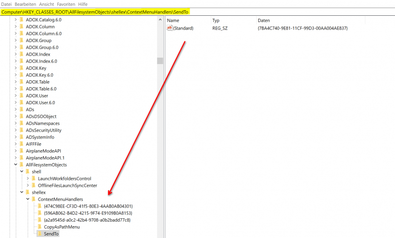 Windows 10 Registry_Kontextmenueeintraege bearbeiten