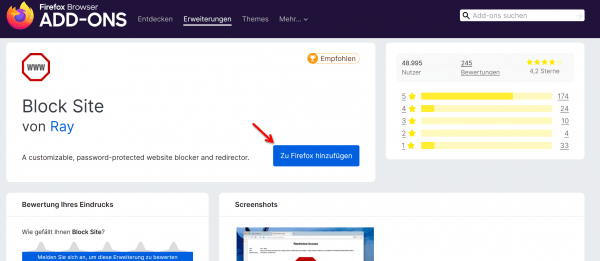 Mozilla-Firefox-Erweiterung-Site-Blocker-installieren