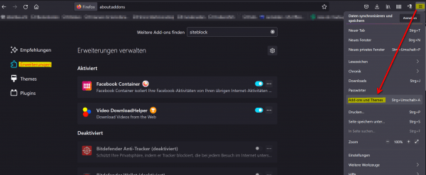 Mozilla-Firefox-Erweiterungen-Site-Blocker