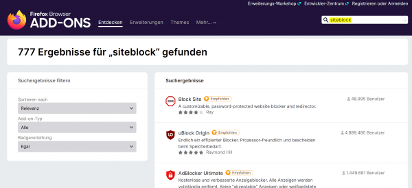 Mozilla-Firefox-Erweiterungen-suche
