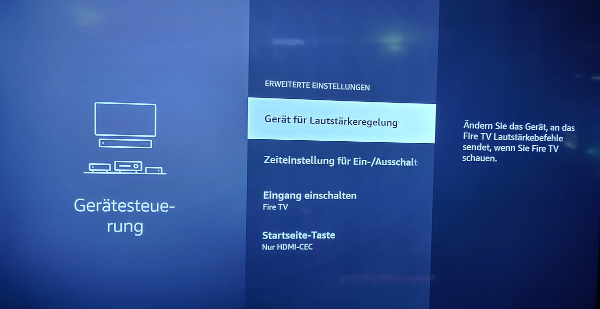 4K Fire TV MAX - Geraetesteuerung-Lautstaerkeregelung