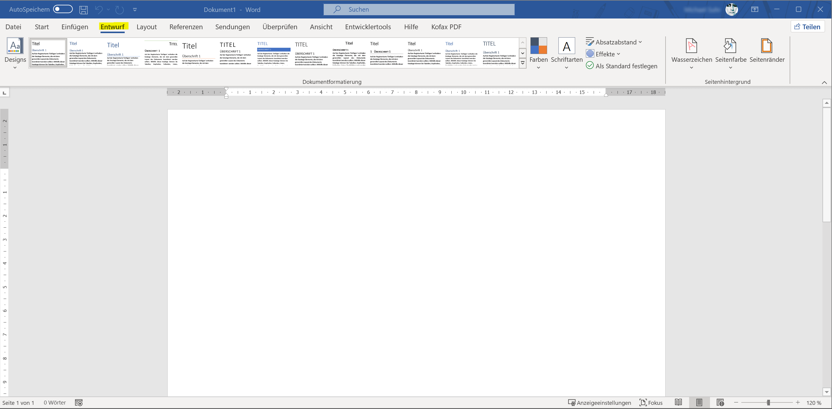 Word 2021 - Register Entwurf