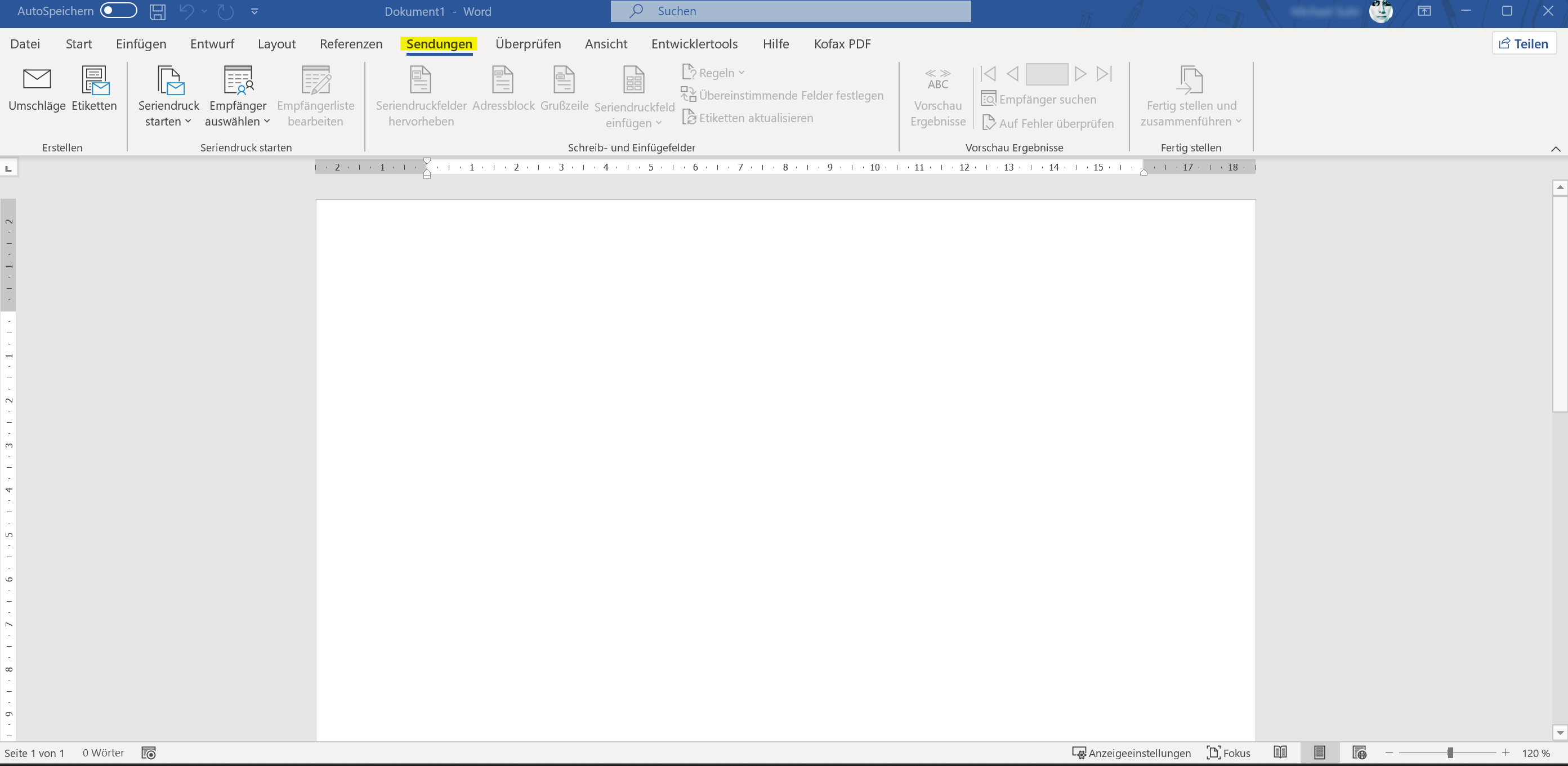 Word 2021 - Register Sendungen