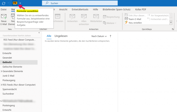 Schnellstartleiste in Outlook anpassen Abb.2