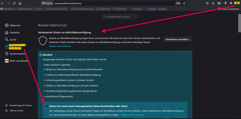 Total Cookie Protection - Firefox