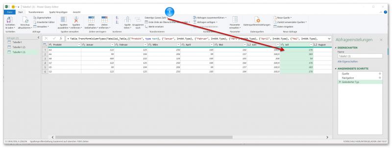 Power Query - Daten transformieren