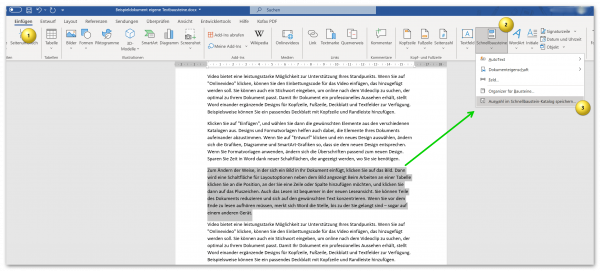 Eigene Textbausteine in Word Abb.1