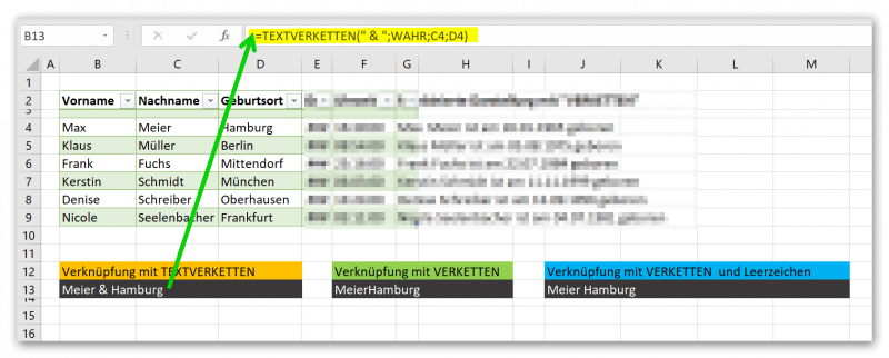 Excel - TEXTVERKETTEN mit Trennzeichen