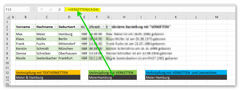 Excel-VERKETTEN ohne Leerzeichen
