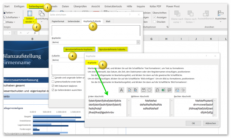 Kopfzeile und Fusszeile in Excel Abb.3