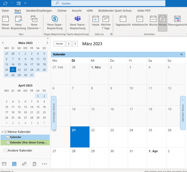 Outlook Kalender
