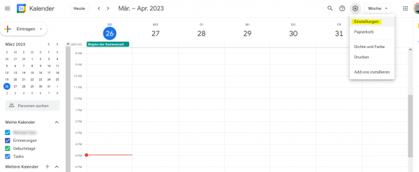 Google Kalender Einstellungen Abb.1