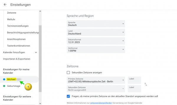 Google Kalender Einstellungen Abb.2