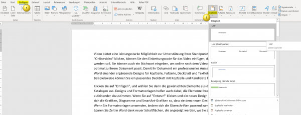 Kopfzeile in Word Abb.1