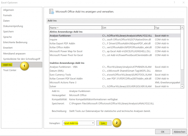 Excel Add-In Analysefunktion Abb.1