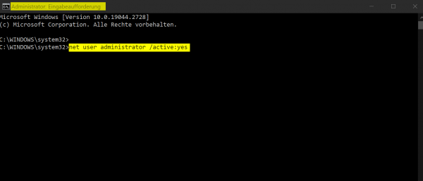 Windows Administrator Konto