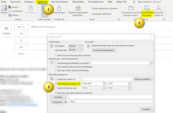 Outlook Mail planen