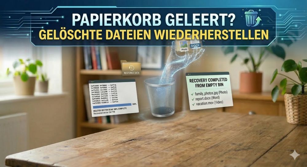Papierkorb geleert Gelöschte Dateien wiederherstellen Papierkorb geleert Gelöschte Dateien wiederherstellen